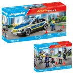 Playmobil pack voiture police voiture police (71729) + set m�tiers de la police (71730)