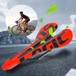 Pleine fibre de carbone brillant ultra - l�ger v�lo selle coussin coussin si�ge (rouge)