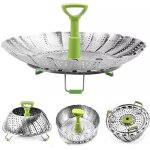 Pliable panier vapeur panier vapeur t�lescopique pliable en acier inoxydable avec poign�e extensible ...