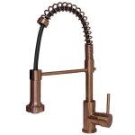 Robinetterie cuisine plimo mitigeur vier  douchette mobile cuivre bross essebagno