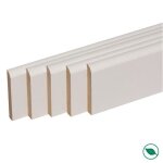 Pack de 5 plinthes bord arrondi mdf revtues blanc 2000 x 68 x 9 mm pefc 70% forestea dimensions : 2000 ...