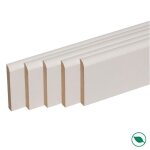 Pack de 5 plinthes bord arrondi mdf revtues blanc 2200 x 96 x 10 mm pefc 70% forestea dimensions : 2200 ...