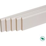 Pack promotionnel de 5 plinthes m�dium (mdf) revetu blanc bord arrondi 2000 x 68 x 9 mm - pefc 70% . ...