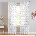 Plodaxe rideaux voilages broderie gris perle 140x245cm - duo design contemporain