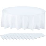 Plulon 10pack nappes rondes en couverture de table blanche 84 pouces nappe peva imperm�able en vrac pour ...