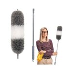 Plumeau t�lescopique en microfibre flexible 245 cm pour nettoyage en hauteur t�te rotative �lectrostatique ...