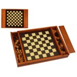 Plumier dames echec en bois - jeu de plateau - mixte