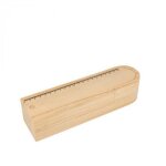 Plumier - crme - bois naturel - 3 compartiments - couvercle - rgle 20 cm - enfant