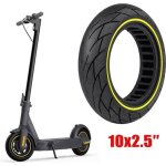 Pneu trottinette - increvable - 10x2. 5 - jaune et noir - plein - rainur