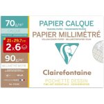 Pochette de 6 feuilles papier calque 70 g + 6 feuilles papier millimtr 90 g 21 x 297 cm clairefontaine ...