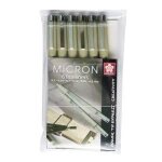 Feutres de pr�cision - sakura - pigma micron - 6 feutres - pointe 02 - 05mm - noir