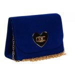 Pochette c�r�monie - nyls cr�ation - petite pochette femme bleue velours sac soiree mariage minaudiere ...