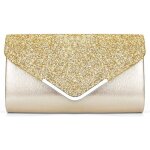 Pochette enveloppe sac de soire mariage en paillettes brillant pour femme (dor)