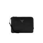Pochette guess homme torino noir simili cuir