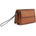 Pochette homme en cuir de vachette - marron - lgante et de qualit