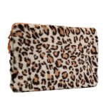 Pochette ordinateur fluffy 15 - 16 pouces leopard orange imoshion