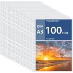 Pochettes perfor�es a3 - zgeer - 100 pi�ces - 43x325 cm - transparent - polypropyl�ne - 11 trous - imperm�able ...