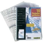 Pochettes perfor�es a4 - elba - cristal - 008 mm - transparent - lot de 100 pi�ces