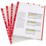 Pochettes perfor�es - x10 - rouge - polypropyl�ne - 21x29. 7 cm - �paisseur 9 / 100�