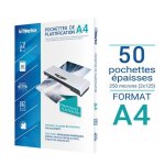Pochettes de plastification paisses 125 microns par face - format a4 - pack de 50