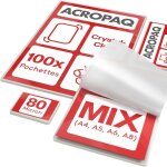 Pochettes plastifieuses - zuuko - 80 microns - 100 pi�ces - a4 a5 a6 a8 - finition brillante - coins ...