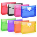 Pochettes plastiques a4 avec rabat - zuuko - lot de 8 - diff�rents coloris - 35x35x4 cm - capacit� 500 ...