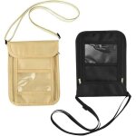 Pochette tour de cou - anti - vol - 2 pcs - beige - pour homme - sac de poitrine lgant