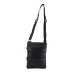 Pochette tour de cou cuir noir 19 cms