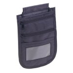 Pochette tour - de - cou - unisexe - noir - protection rfid - 4 compartiments - souple