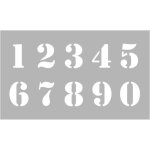 Pochoir d�co 12x20 cm chiffres 28cm