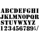 Pochoir home d�co 42x25 cm majuscule alphabet industriel sissi scrapbooking 4cm