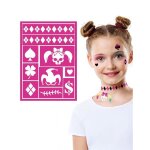 Pochoir de maquillage enfant - arlequina - 14x20 cm - multicolore - rutilisable - 3 ans et plus