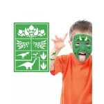 Pochoir de maquillage - enfant - dinosaure vert - 14x20 cm - multicolore - mixte