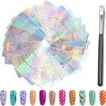 Pochoirs nail art - zgeer - 288 pi�ces - 48 feuilles - diff�rents styles - papier laser - vinyle - motifs ...