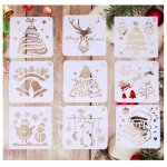 Pochoir de peinture - noël - 9 pièces - plastique - 13x13 cm - pour enfants Pochoir de peinture - noël - 9 pièces - plastique - 13x13 cm - pour enfants