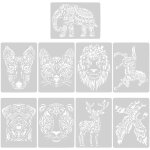 Pochoir de peinture - non spcifi - 9 pices animaux - plastique cologique - 29x20. 8cm - durable