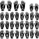 Pochoirs de tatouage au henn� - trahoo - 30 pi�ces - r�utilisable - 19x10 cm - motifs floraux - auto ...