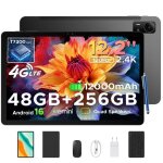 Pockam p12 pro tablette avec clavier 4g tablette tactile 12 pouces android 16 24k 120hz 48go + 256go ...