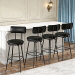 Pocketpop tabouret de bar lot de 4 tabouret de bar haut en pu chaise de bar chaise haute pour cuisine ...