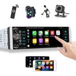 Podofo 1 din autoradio avec carplay android auto �cran tactile 5 radio fm bluetooth commande vocale double ...