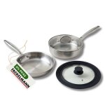 Po�le 24 cm et sauteuse 24 cm inox 18 / 10 triply et couvercle fackelmann vita3