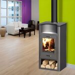 Pole  bois elegance - brandy best - 9kw - finition acier 4mm - air de vitre rglable