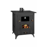Po�le � bois en fonte avec four et plaques de cuisson prity fr 14 kw