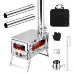 Po�le � bois pliablebarbecue portable � charbon de bois pour barbecue ou camping fen�tre visible