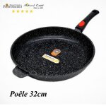 Po�le - espace cuisine pro - 32 cm - 100% antiadh�sif - rev�tement pierre - amovible
