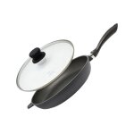 Po�le � frire 32 cm avec couvercle en verre sans pfas elo alucast
