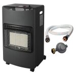 Poele  gaz pliable 42kw noir allumage piezo tuyau gaz + dtendeur butane intec