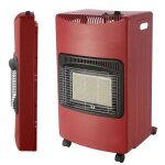 Poele  gaz rouge pliable 42kw allumage piezo chauffage dappoint gaz interieur intec