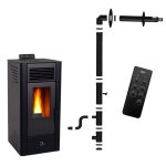 Po�le � granul�s �tanche anita 116 kw noir sannover + kit dinstallation