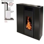 Pole  granules tessa 10 etanche sortie dessus + conduit ventouse - noir